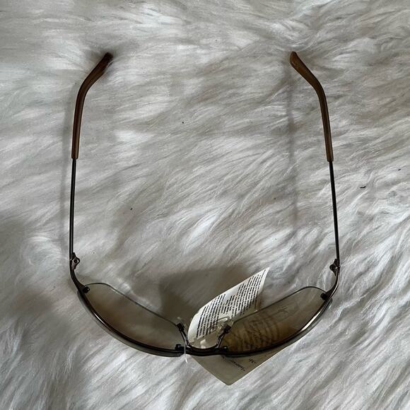 NEW Fantas-Eyes Y2K Square Oval Metal Half Rim Gradient Aviator Sunglasses NWT - Picture 10 of 14